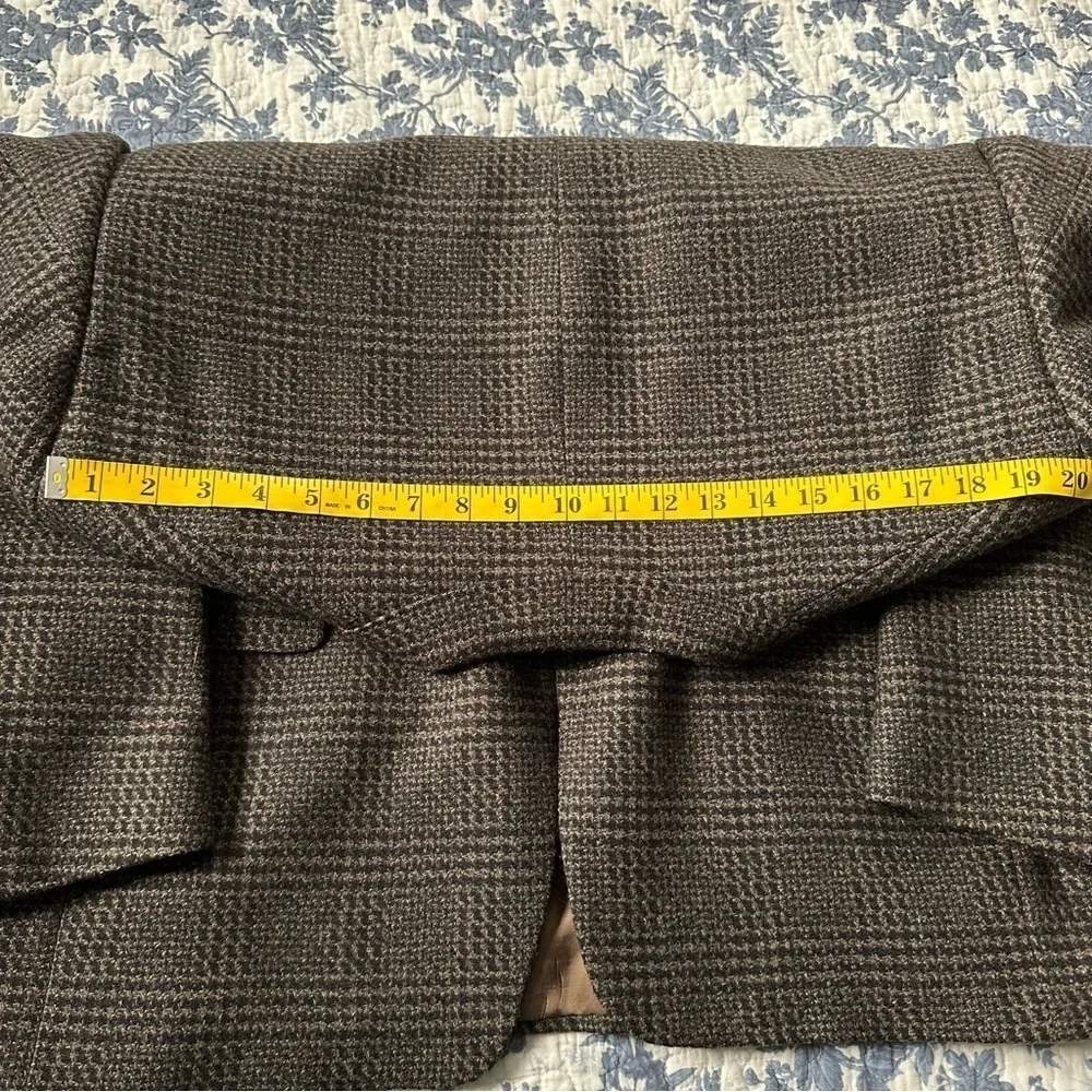 Hart Schaffner Marx Blazer Brown Plaid Two Button Wool Preppy Office Size 41R